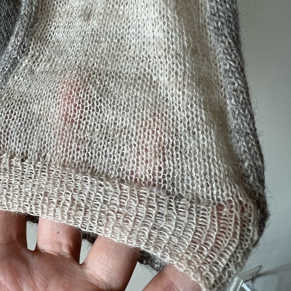 Inhabit Alpaca Linen Cardigan  Sweater Cowel Neck Oatmeal/Beige Small - Picture 14 of 15